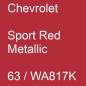 Preview: Chevrolet, Sport Red Metallic, 63 / WA817K.